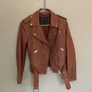 Women's dark pink Leather Jacket